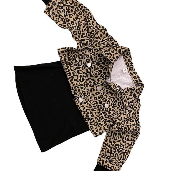 Leopard jacket with little black dress - Picture 1 of 2